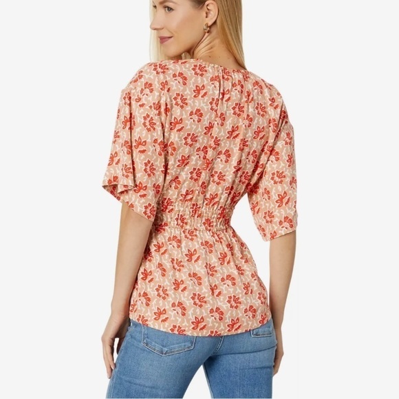 Joie Renae Top Floral Red Multi Color New Size Medium - Picture 3 of 12